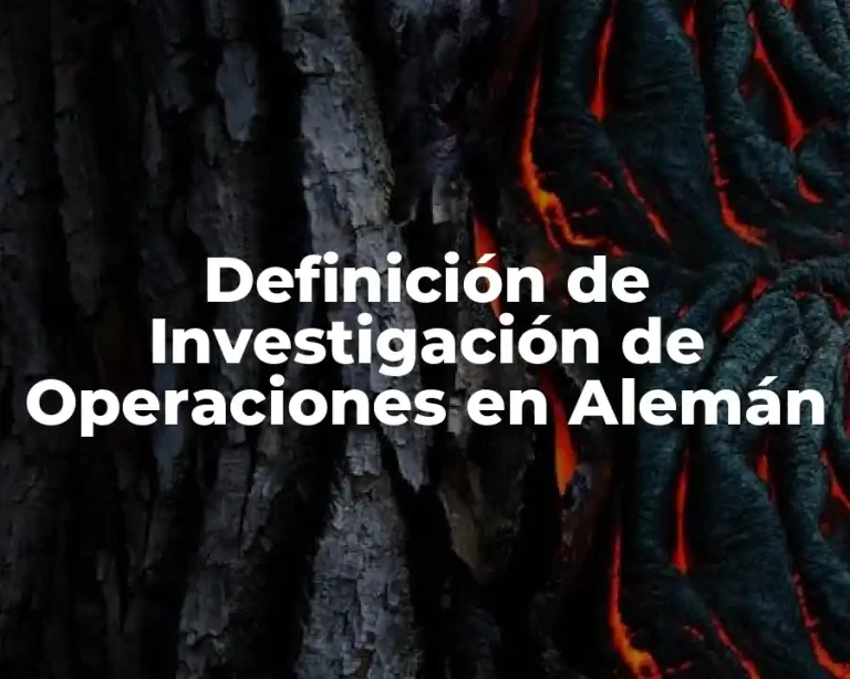 Definición de Investigación de Operaciones en Alemán