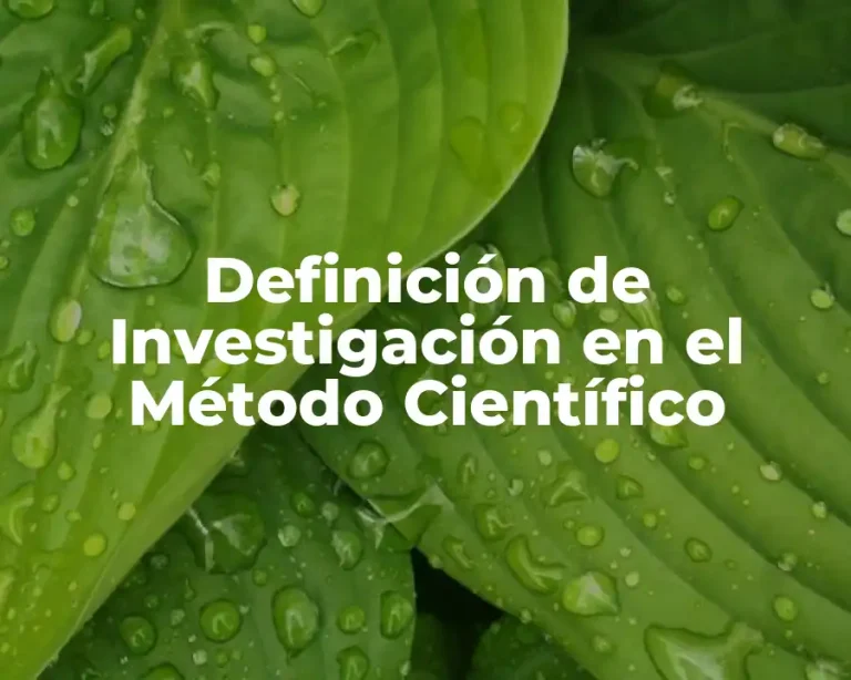 Definición de Investigación en el Método Científico