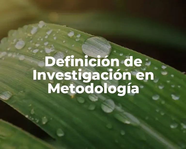 Definición de Investigación en Metodología