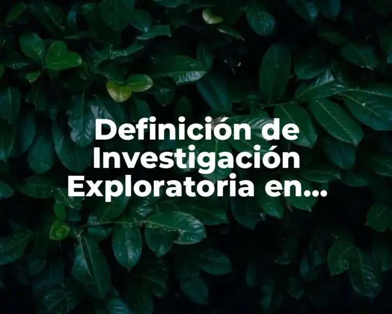 Definición de Investigación Exploratoria en Compostaje