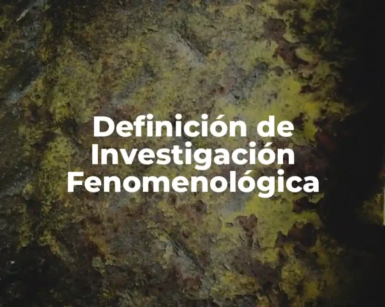 Definición de Investigación Fenomenológica