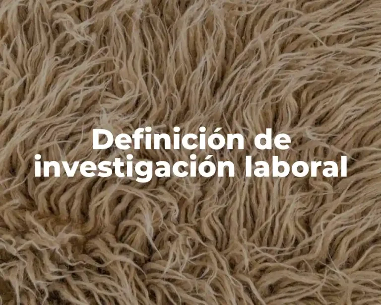 Definición de investigación laboral