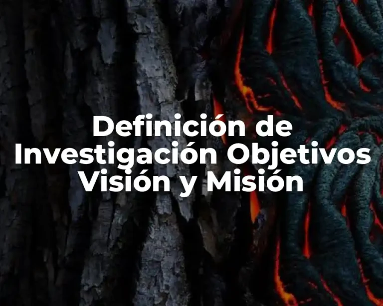Definición de Investigación Objetivos Visión y Misión