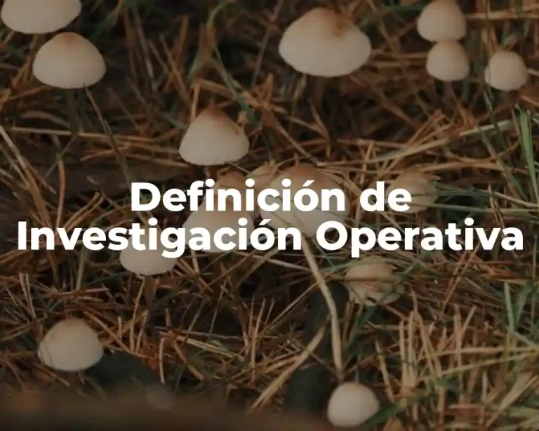Definición de Investigación Operativa