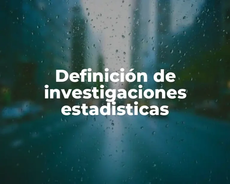 Definición de investigaciones estadisticas