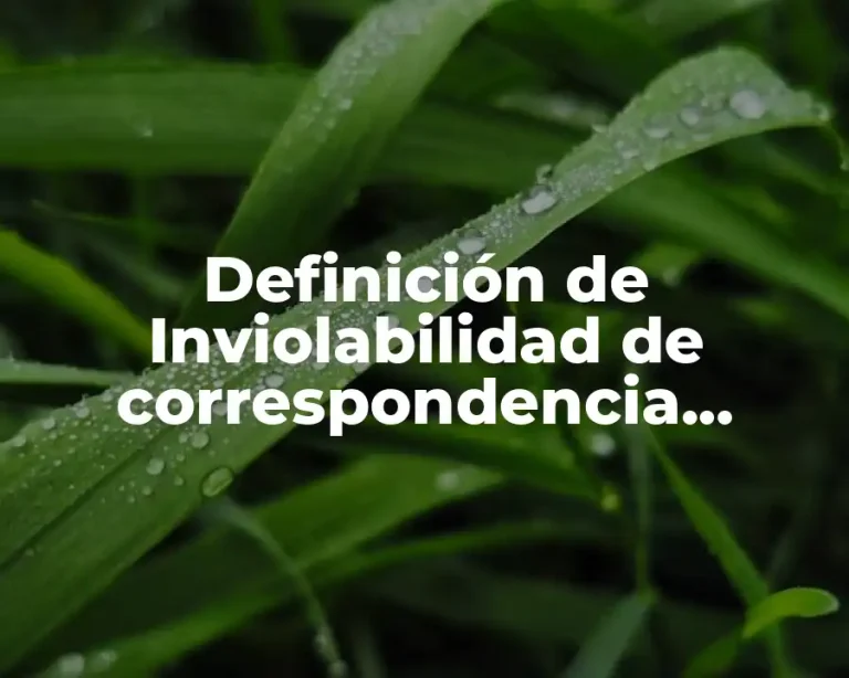 Definición de Inviolabilidad de correspondencia documentos y libros
