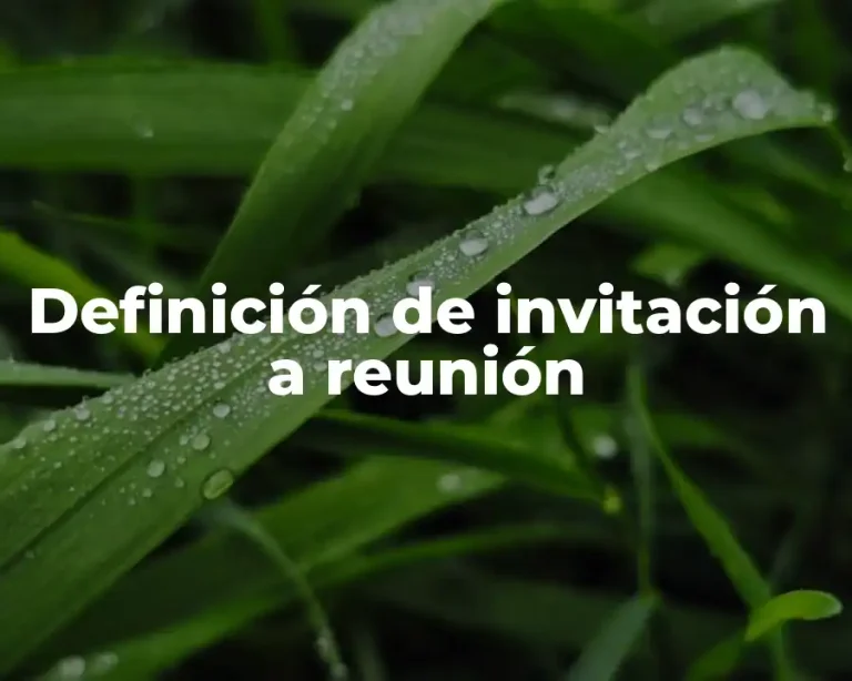 Definición de invitación a reunión