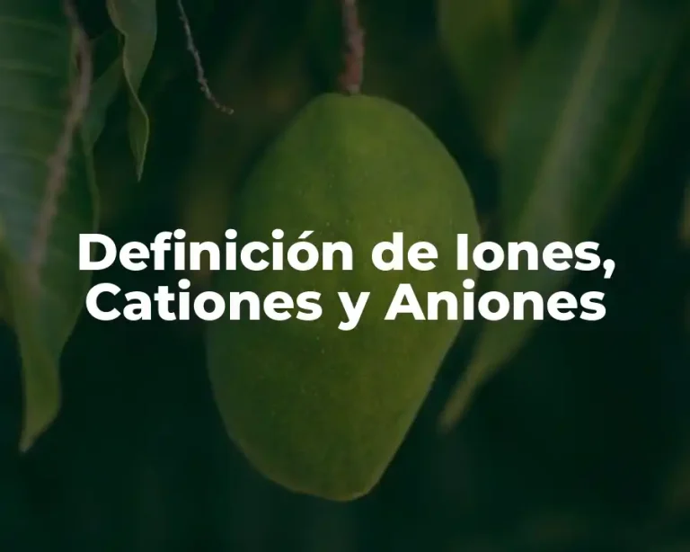 Definición de Iones, Cationes y Aniones