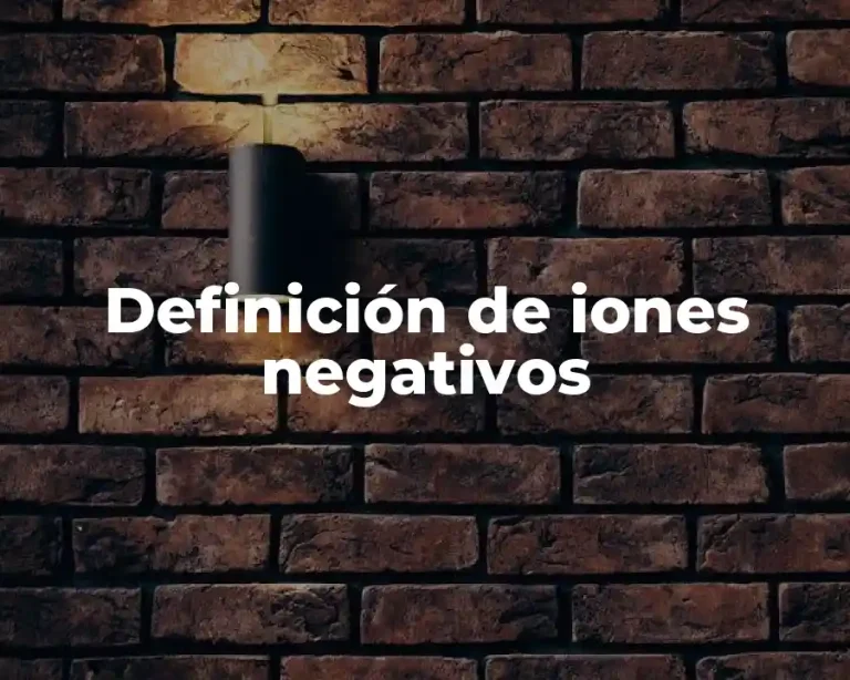 Definición de iones negativos