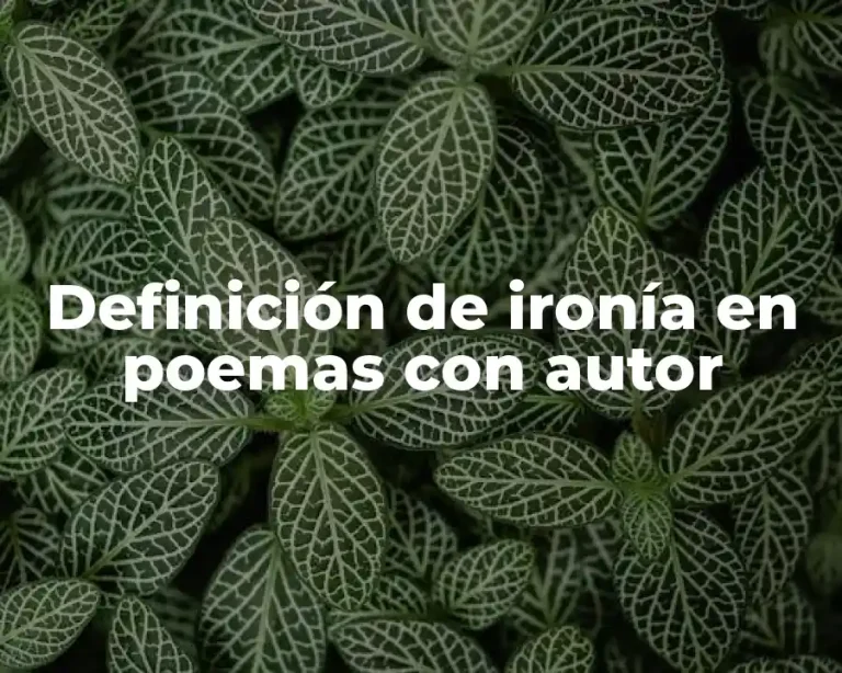 Definición de ironía en poemas con autor
