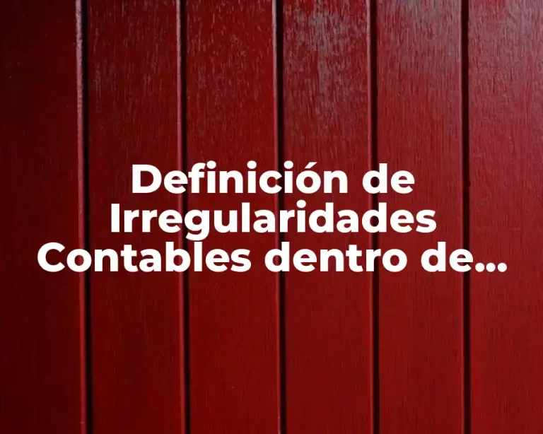 Definición de Irregularidades Contables dentro de una empresa