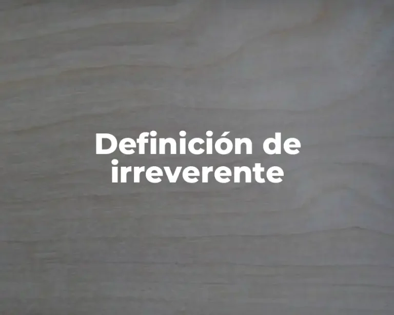 Definición de irreverente