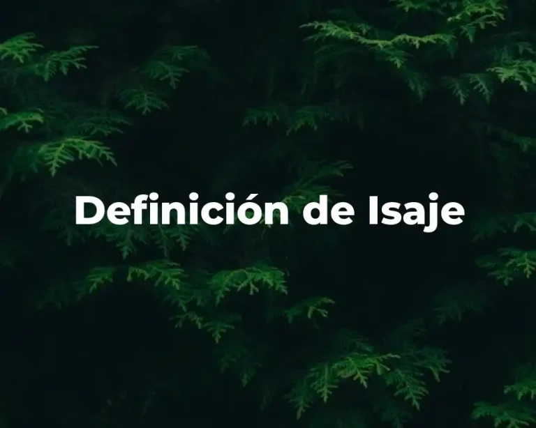 Definición de Isaje