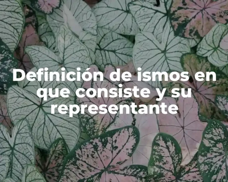Definición de ismos en que consiste y su representante