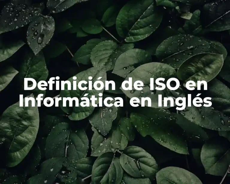 Definición de ISO en Informática en Inglés