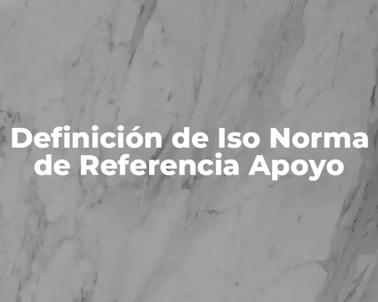 Definición de Iso Norma de Referencia Apoyo