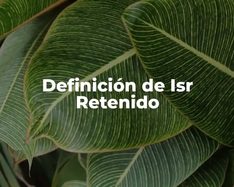 Definición de Isr Retenido