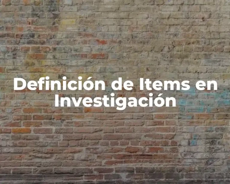 Definición de Items en Investigación
