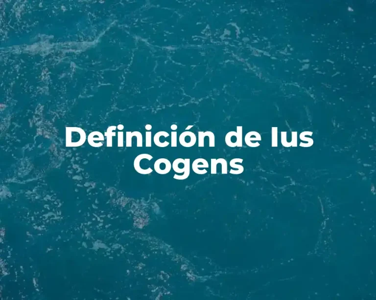 Definición de Ius Cogens