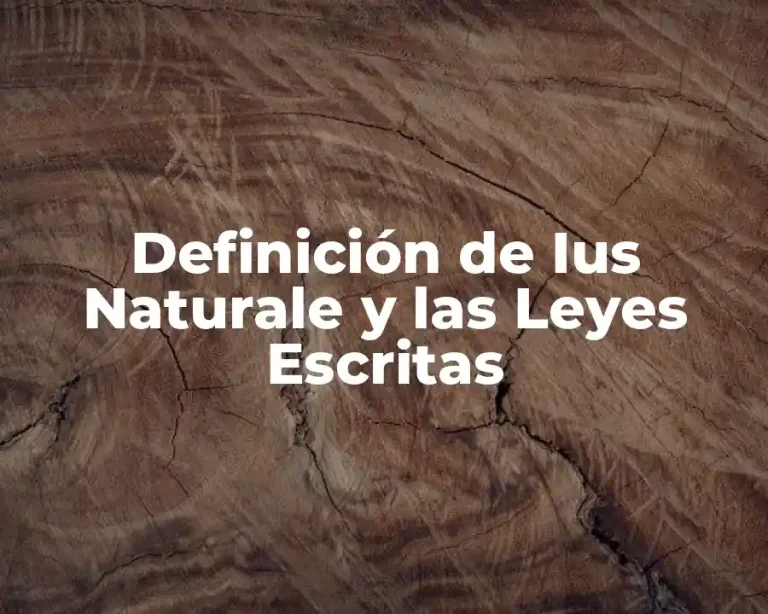 Definición de Ius Naturale y las Leyes Escritas