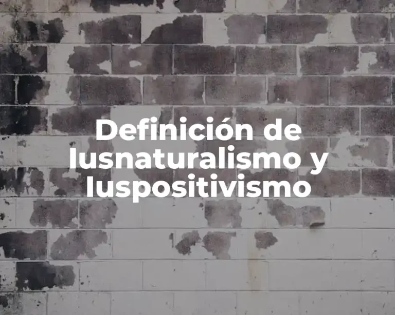 Definición de Iusnaturalismo y Iuspositivismo