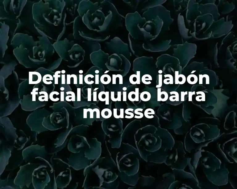 Definición de jabón facial líquido barra mousse