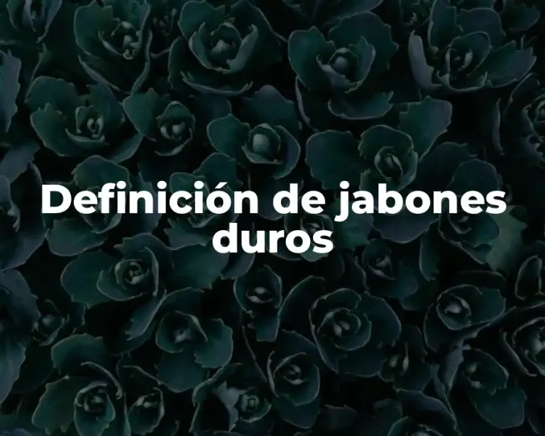 Definición de jabones duros