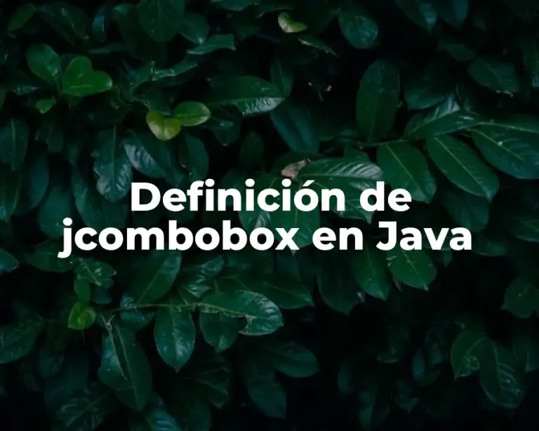 Definición de jcombobox en Java