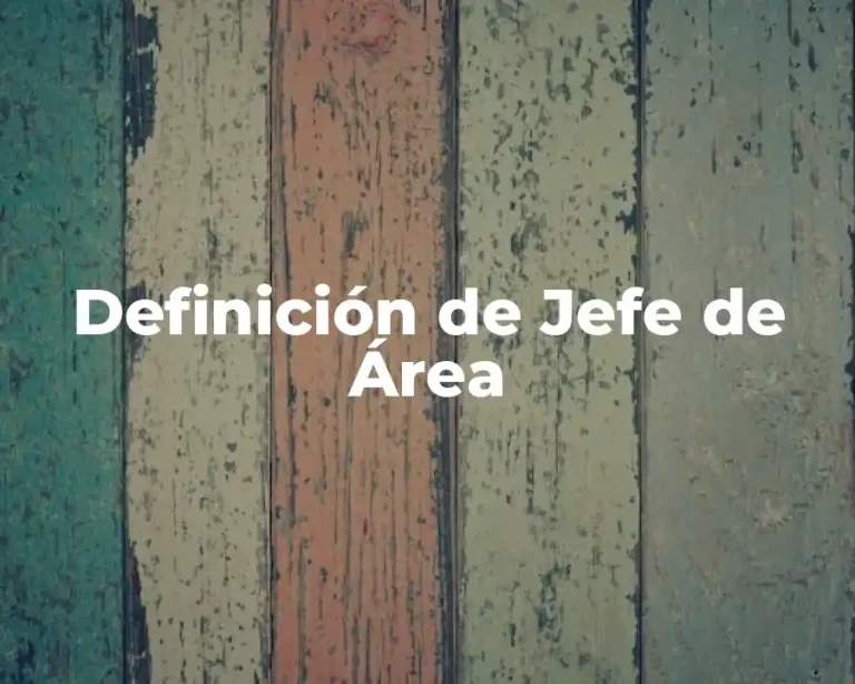 Definición de Jefe de Área