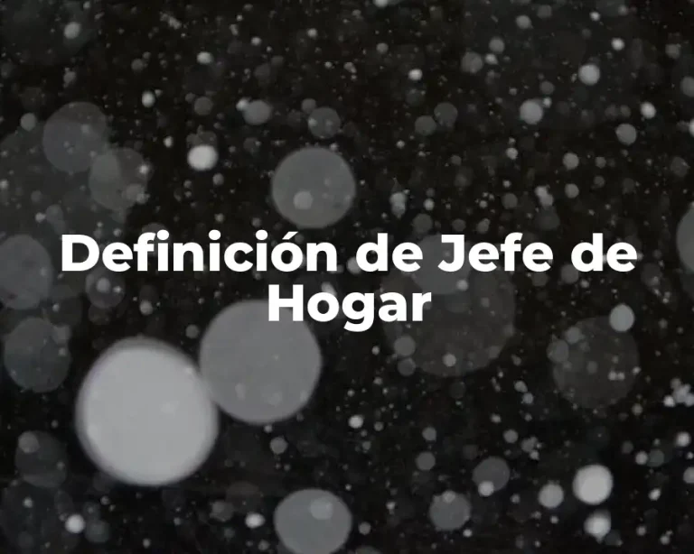 Definición de Jefe de Hogar