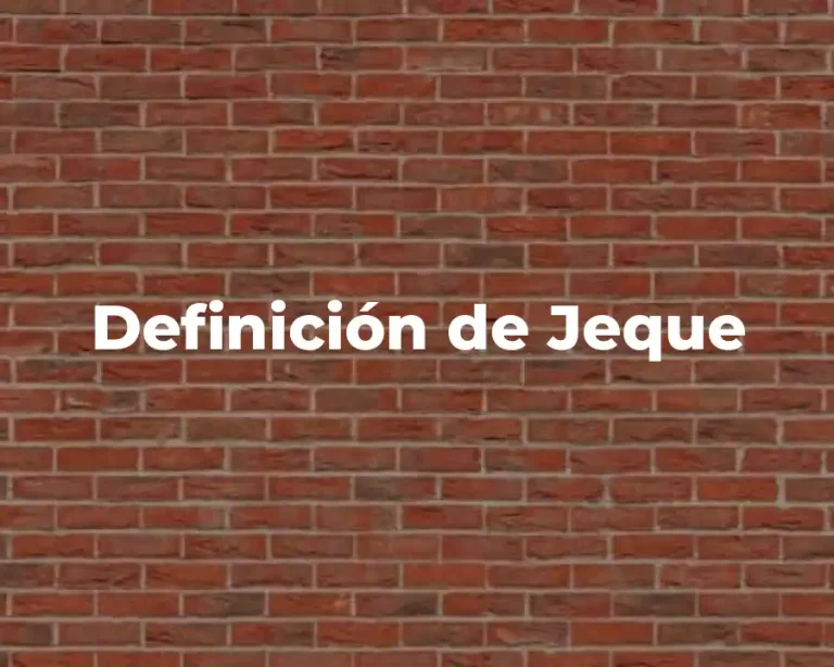 Definición de Jeque