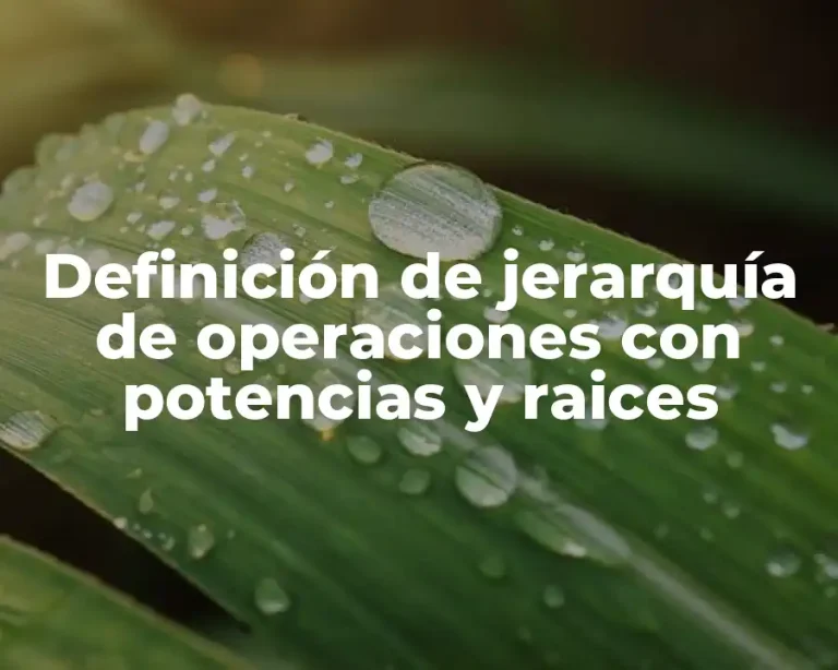 Definición de jerarquía de operaciones con potencias y raices
