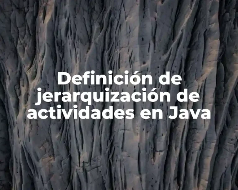Definición de jerarquización de actividades en Java