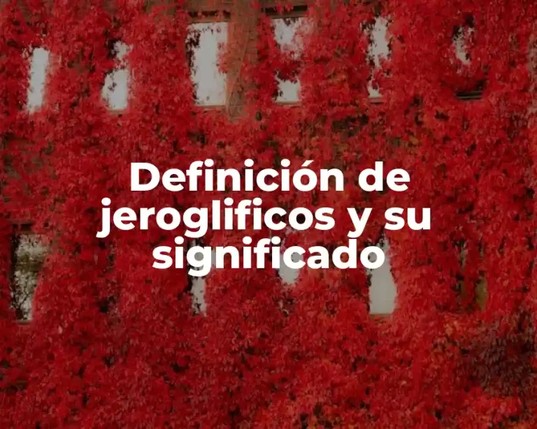 Definición de jeroglificos y su significado
