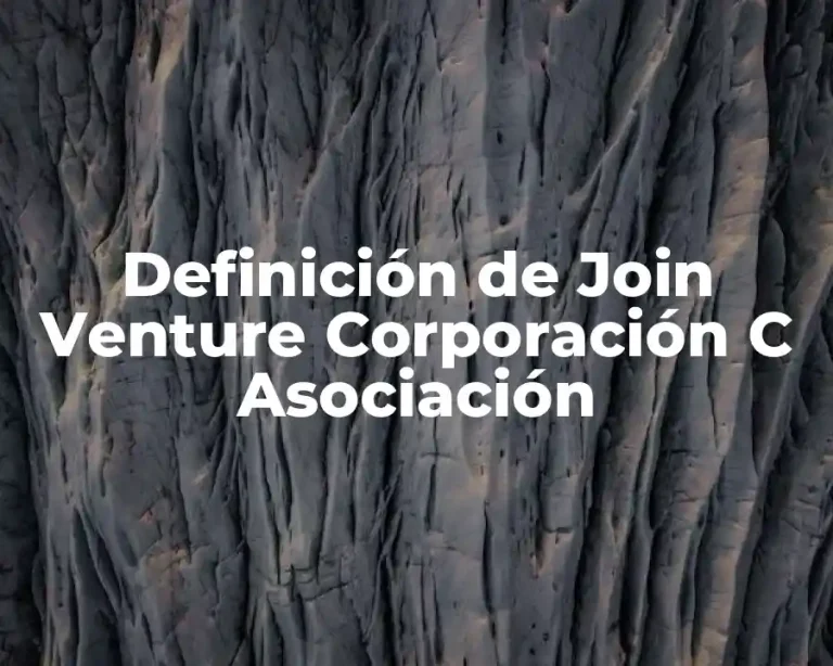 Definición de Join Venture Corporación C Asociación