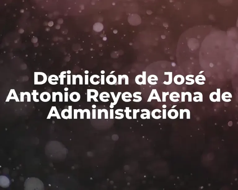 Definición de José Antonio Reyes Arena de Administración