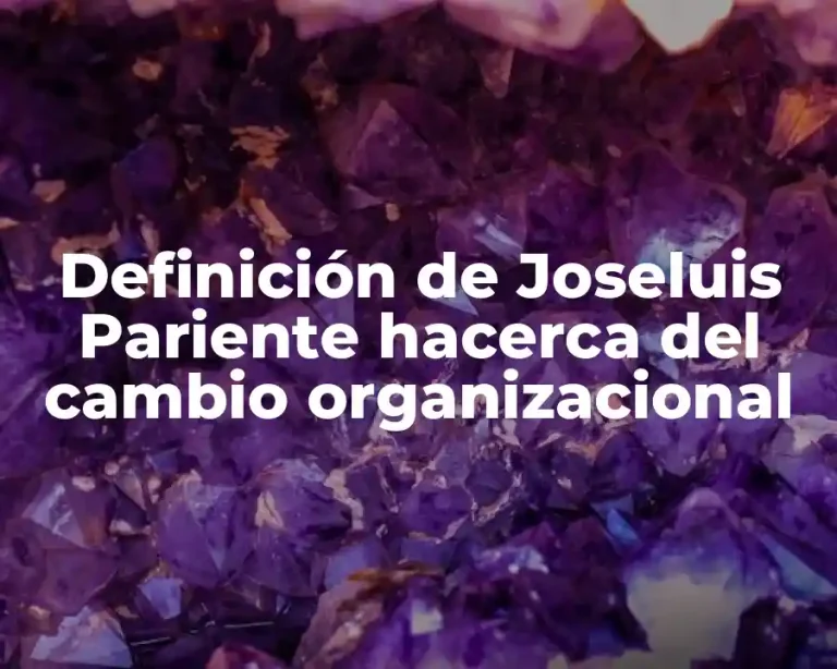 Definición de Joseluis Pariente hacerca del cambio organizacional