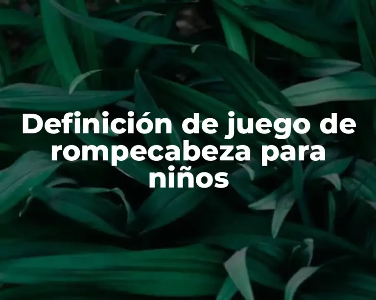 Definición de juego de rompecabeza para niños