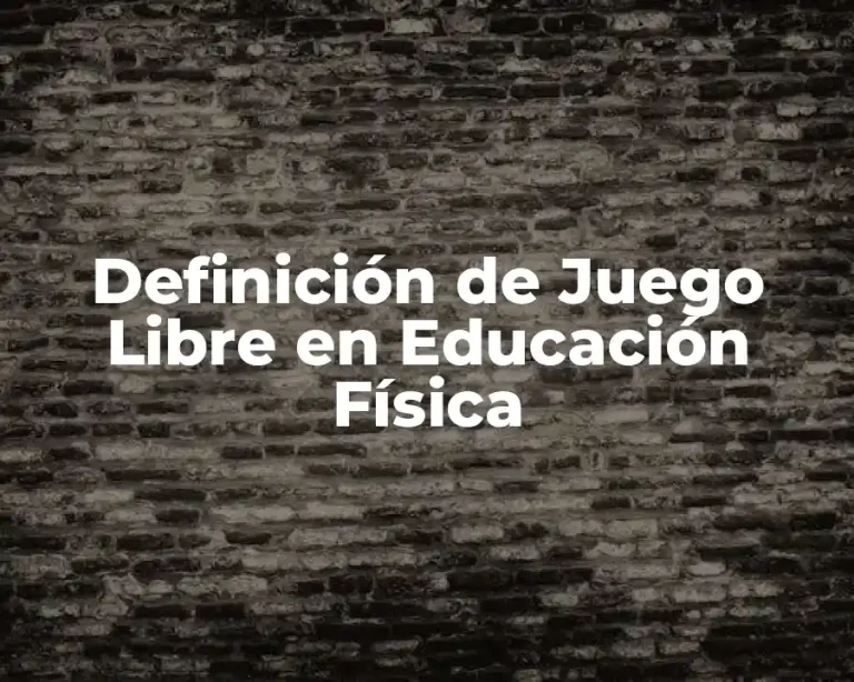Definición de Juego Libre en Educación Física