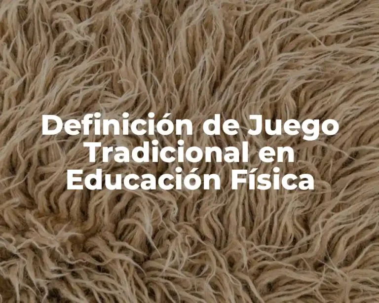 Definición de Juego Tradicional en Educación Física