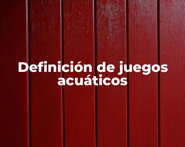 Definición de juegos acuáticos