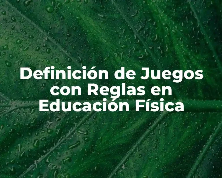 Definición de Juegos con Reglas en Educación Física