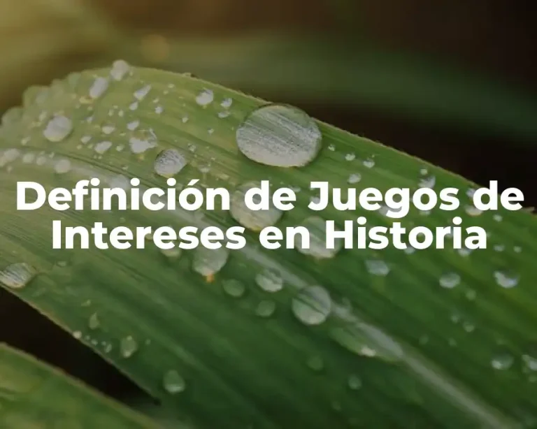 Definición de Juegos de Intereses en Historia