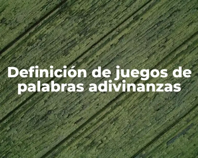 Definición de juegos de palabras adivinanzas