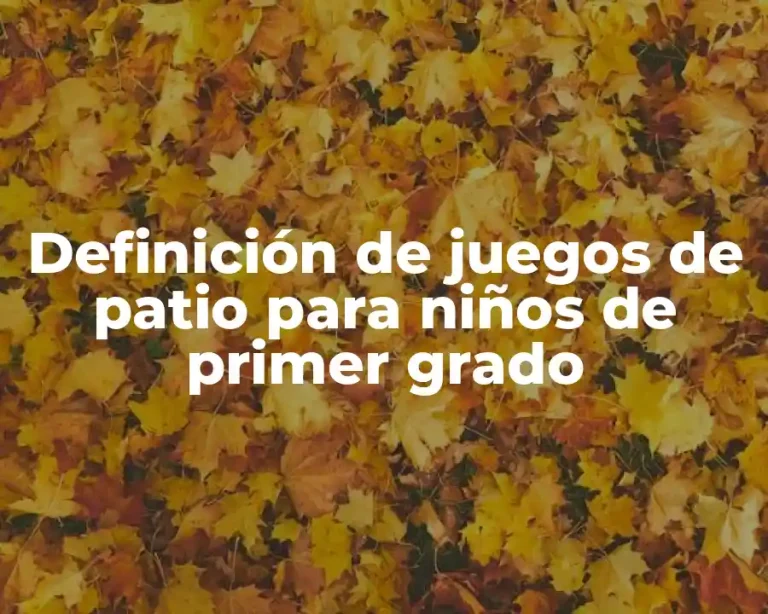 Definición de juegos de patio para niños de primer grado