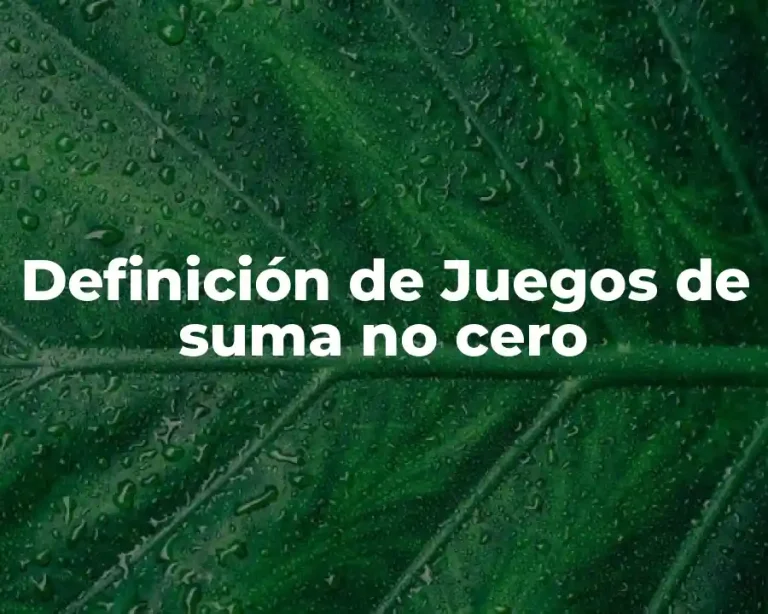 Definición de Juegos de suma no cero
