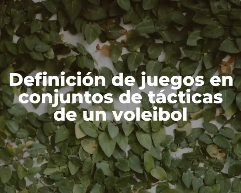 Definición de juegos en conjuntos de tácticas de un voleibol