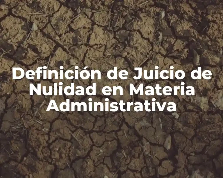 Definición de Juicio de Nulidad en Materia Administrativa