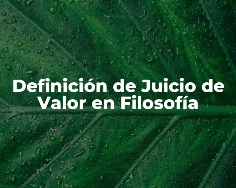 Definición de Juicio de Valor en Filosofía