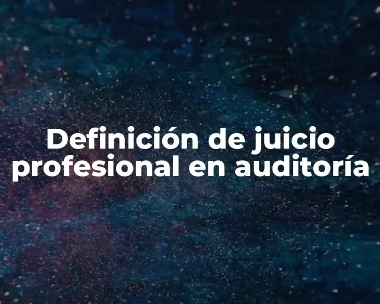 Definición de juicio profesional en auditoría